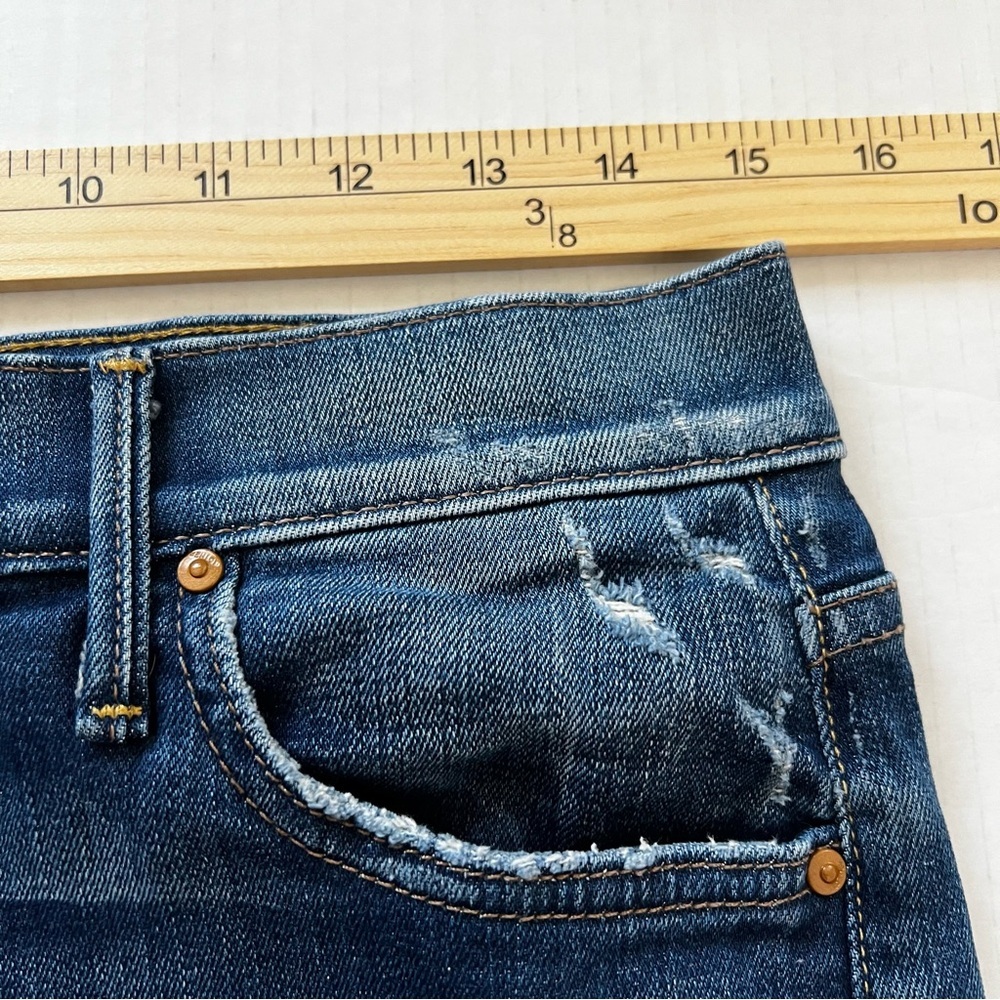 MOTHER The Dropout Boyfriend Jeans Tequila Truth Distressed Blue 25 - Picture 14 of 16